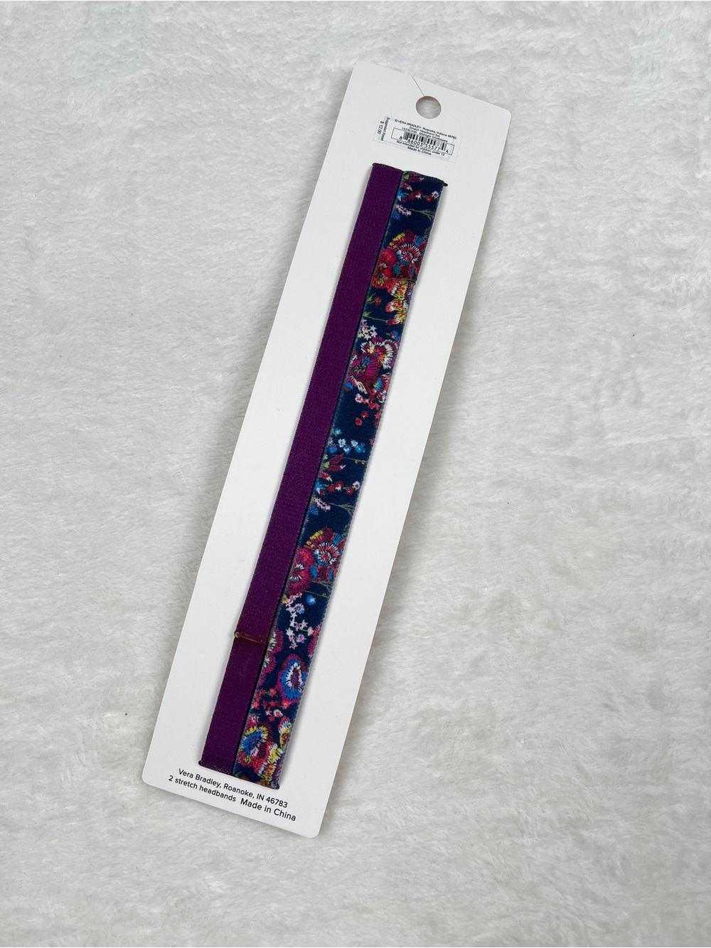 Vera Bradley Stretch Headband Set Floral Purple Elastic Hair Accessories NWT - Picture 3 of 3
